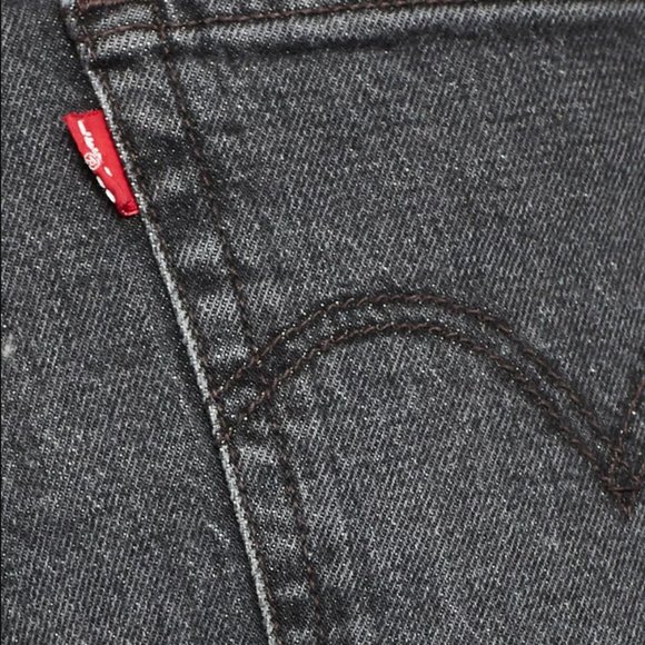 Levis Premium Womens Wedgie Straight Crop Denim Jeans Black Gray High Rise NWT - Picture 12 of 14